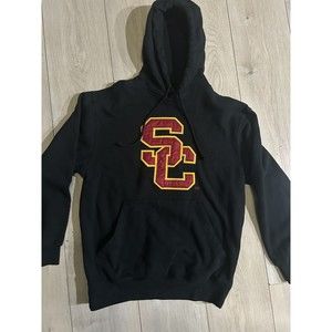 USC Trojans Team Trojan Black SC Interlock Pullover Hoodie Size S
